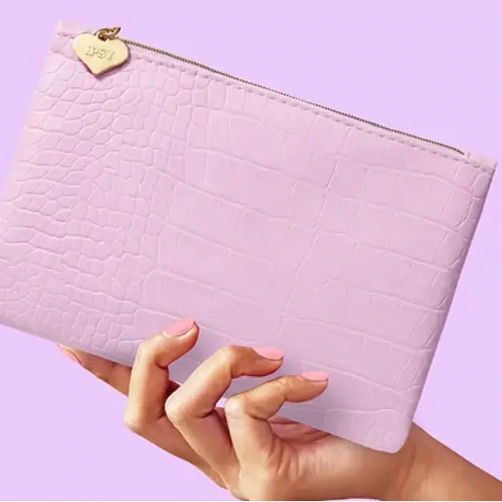 Ipsy ‘Self Love’ Light Pink Embossed Cosmetic Glam Bag